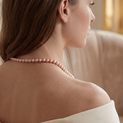 8.0-8.5mm Pink Freshwater Pearl Necklace - AAAA Quality