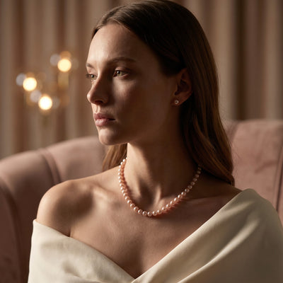 8.0-8.5mm Pink Freshwater Pearl Necklace - AAAA Quality