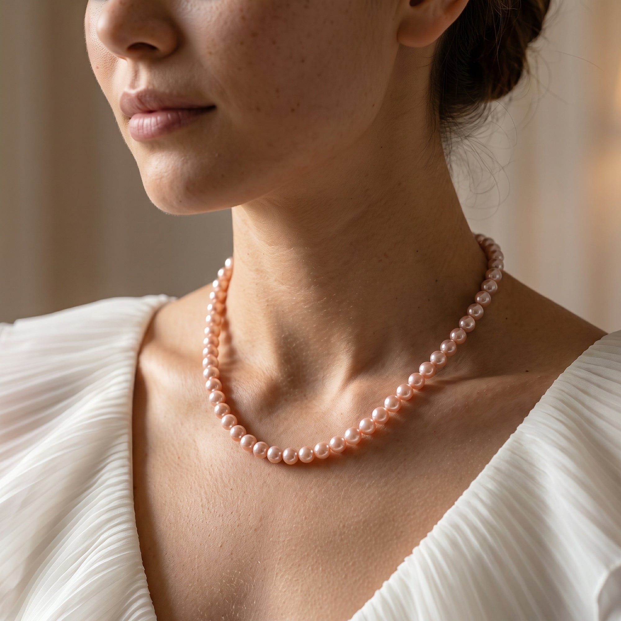 8.0-8.5mm Pink Freshwater Pearl Necklace - AAA Quality