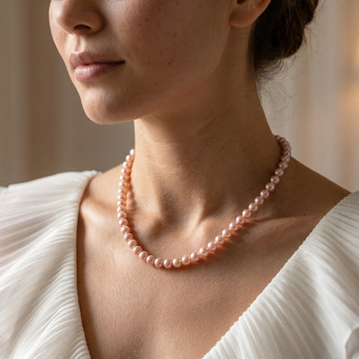 8.0-8.5mm Pink Freshwater Pearl Necklace - AAA Quality