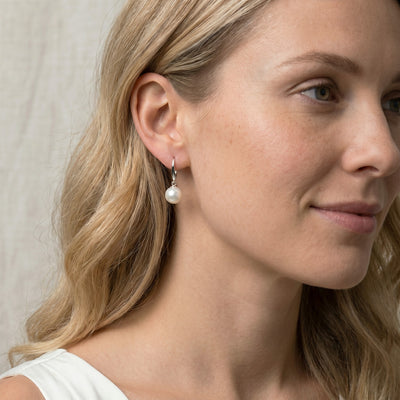 White South Sea Pearl Classic Dangle Earrings