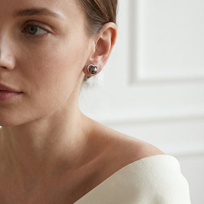 Tahitian South Sea Pearl & Diamond Amour Earrings