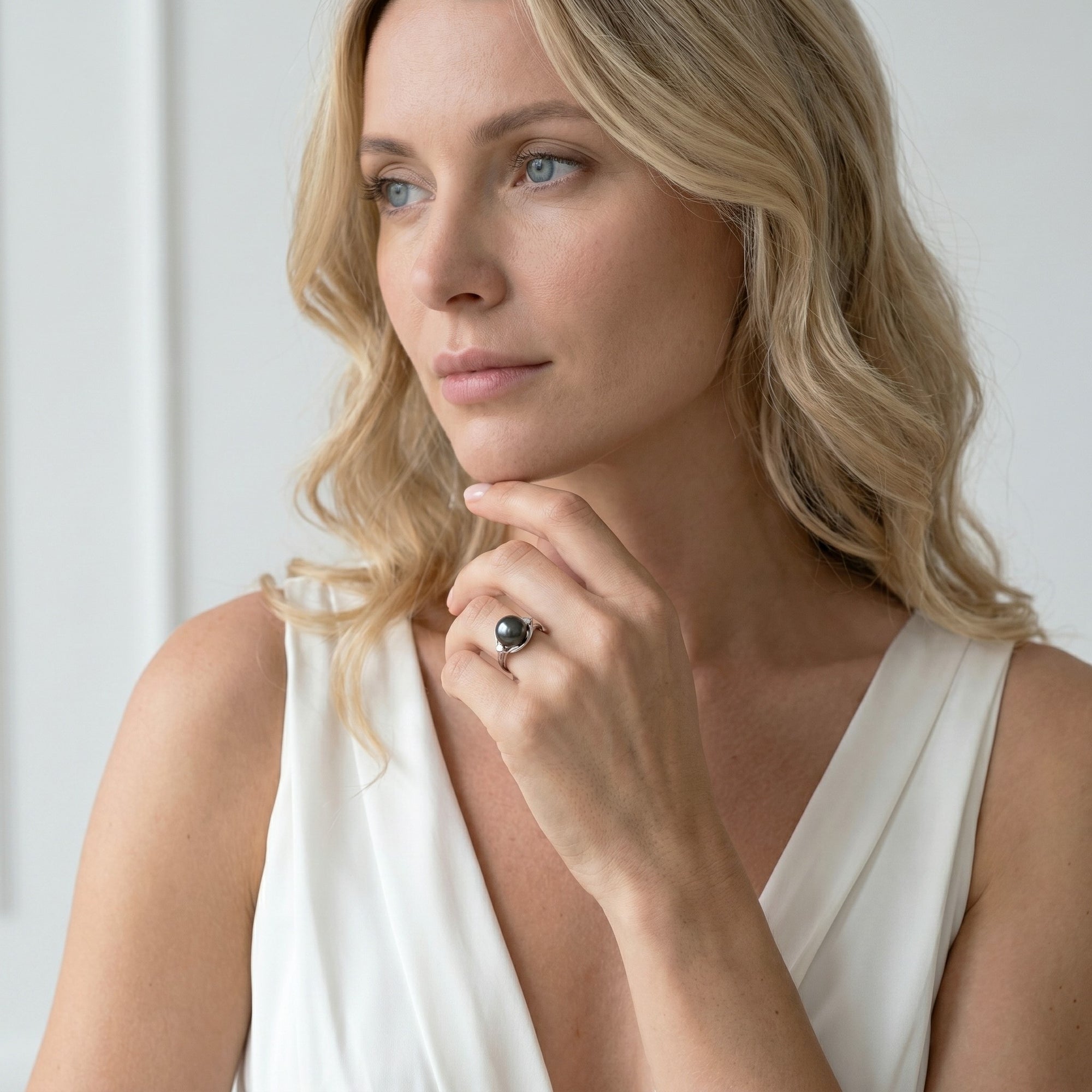 Black Tahitian Pearl & Diamond Sorbet Cocktail Ring