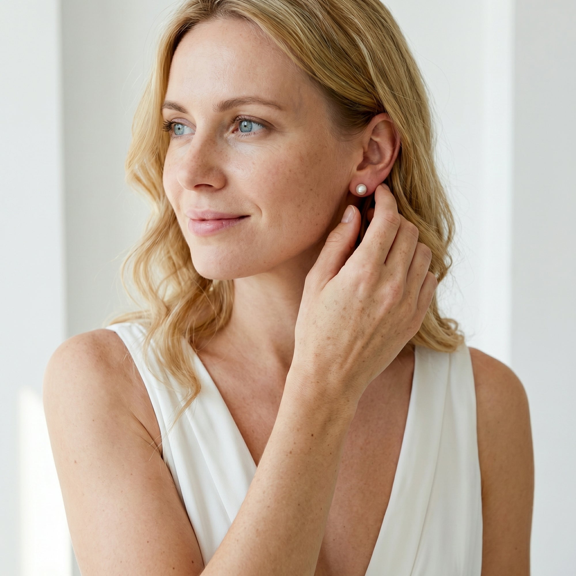 7.0-7.5mm Hanadama Akoya Round Pearl Stud Earrings
