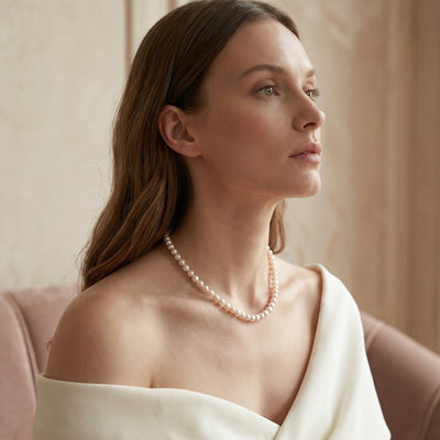 8.5-9.5mm White Freshwater Pearl Necklace - AAA Quality