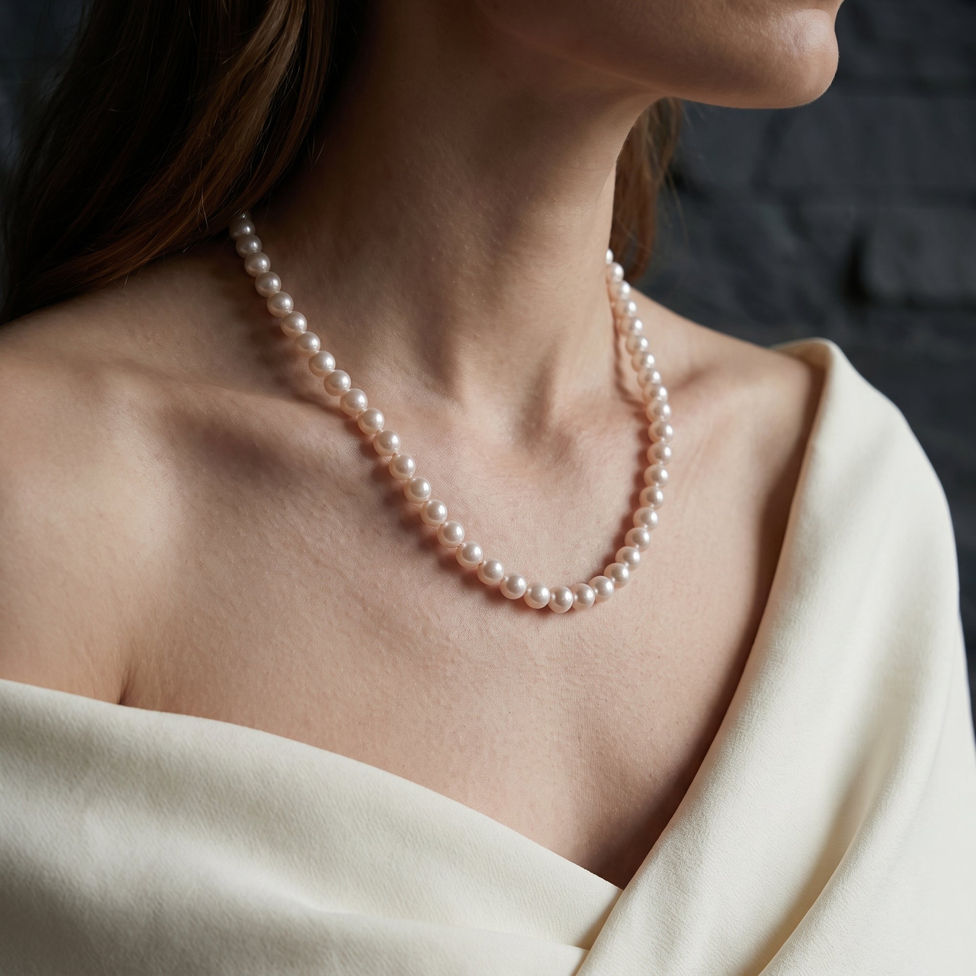 8.5-9.5mm White Freshwater Pearl Necklace - AAAA Quality