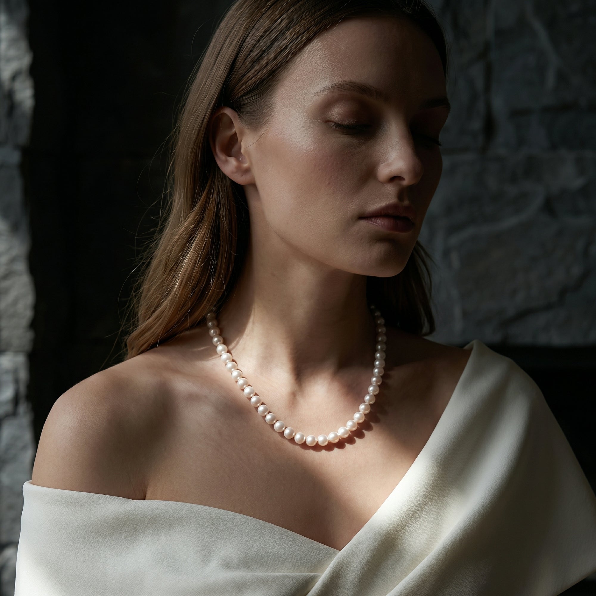 8.5-9.5mm White Freshwater Pearl Necklace - AAAA Quality