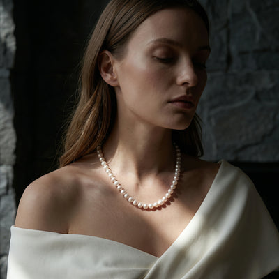 8.5-9.5mm White Freshwater Pearl Necklace - AAAA Quality