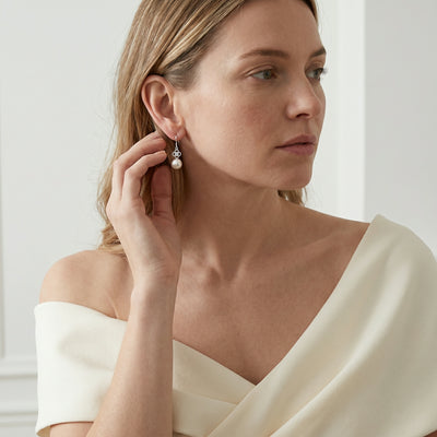 White South Sea Pearl & Diamond Harper Earrings