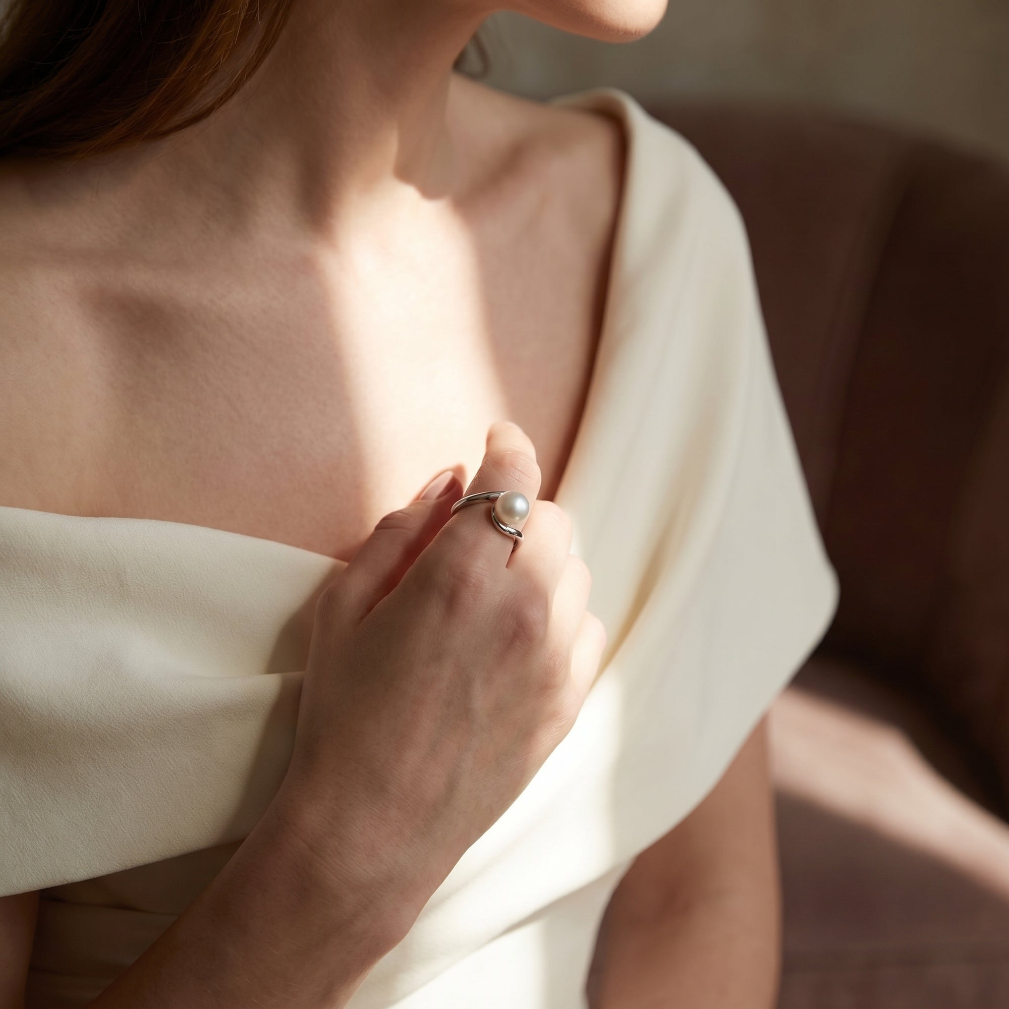 White South Sea Pearl Antares Solitaire Ring