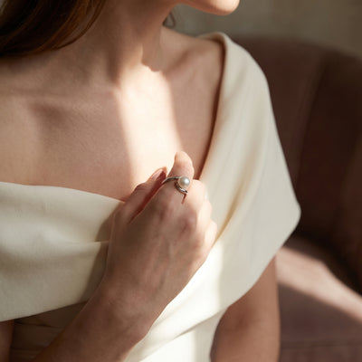 White South Sea Pearl Antares Solitaire Ring