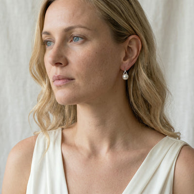 White South Sea Pearl Wren Earrings