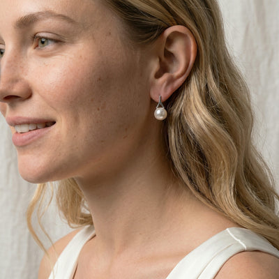 White South Sea Pearl Wren Earrings
