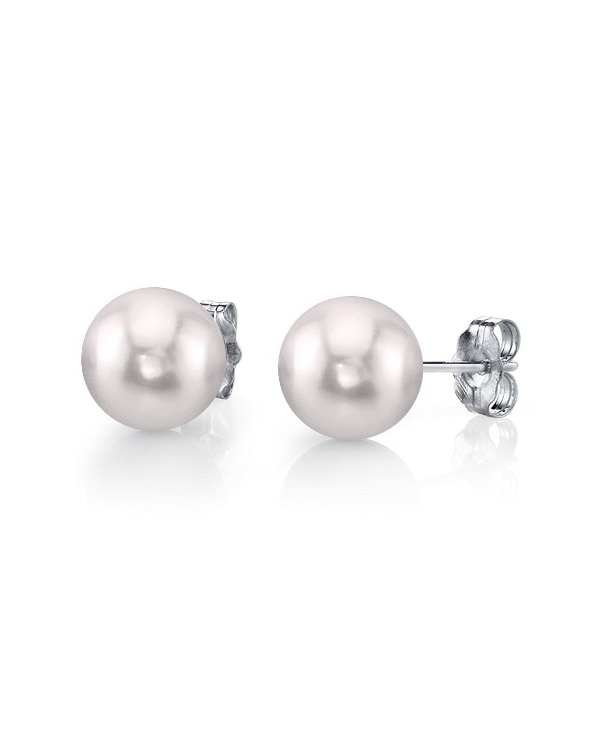 Boucles d'oreilles vintage japonaises en perles d'Akoya : 6,3 mm, fonds leviers remplis d'or 14 carats - France Boucles d'oreilles vintage japonaises en perles d'Akoya : 6,3 mm, fonds leviers remplis d'or 14 carats - France