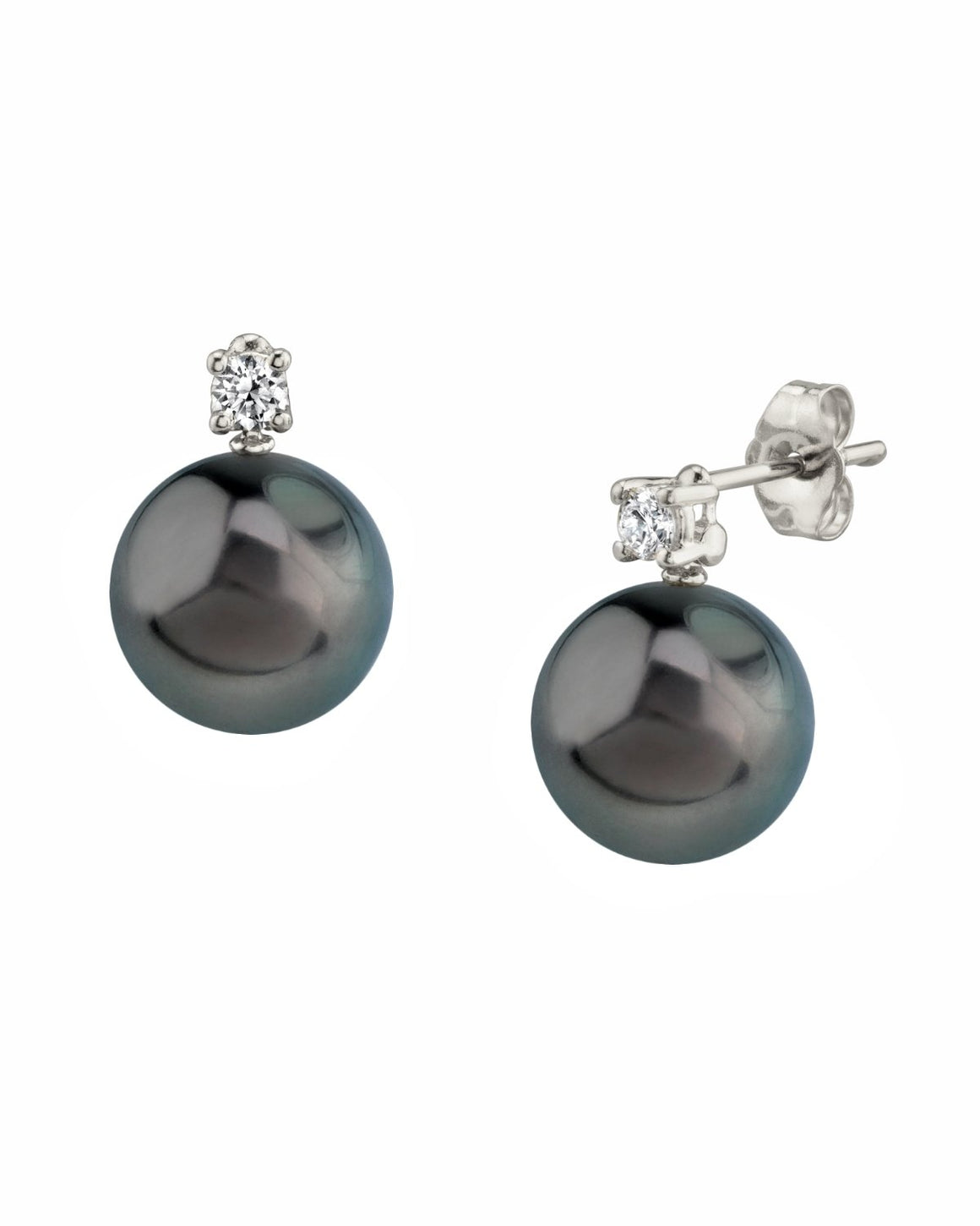 Tahitian Pearl Diamond Earrings