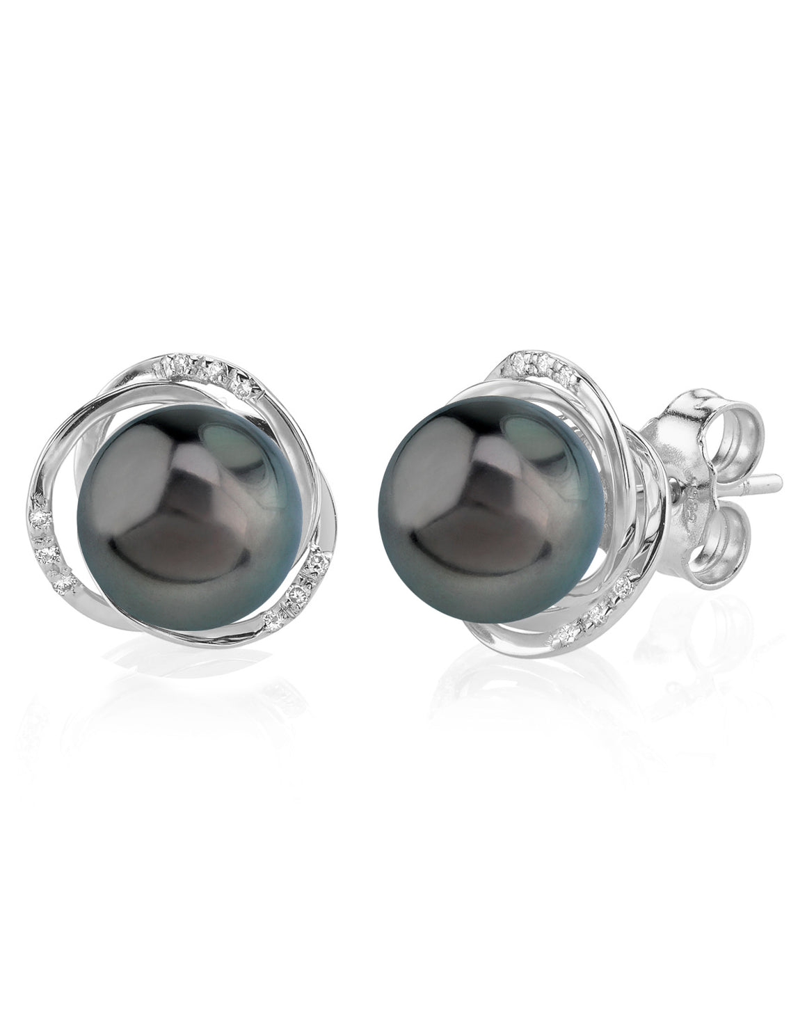 Tahitian Pearl Diamond Earrings